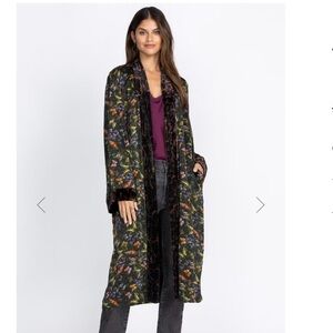 Johnny Was Midnight Mariposa Velvet Mix Black and Brown Kimono